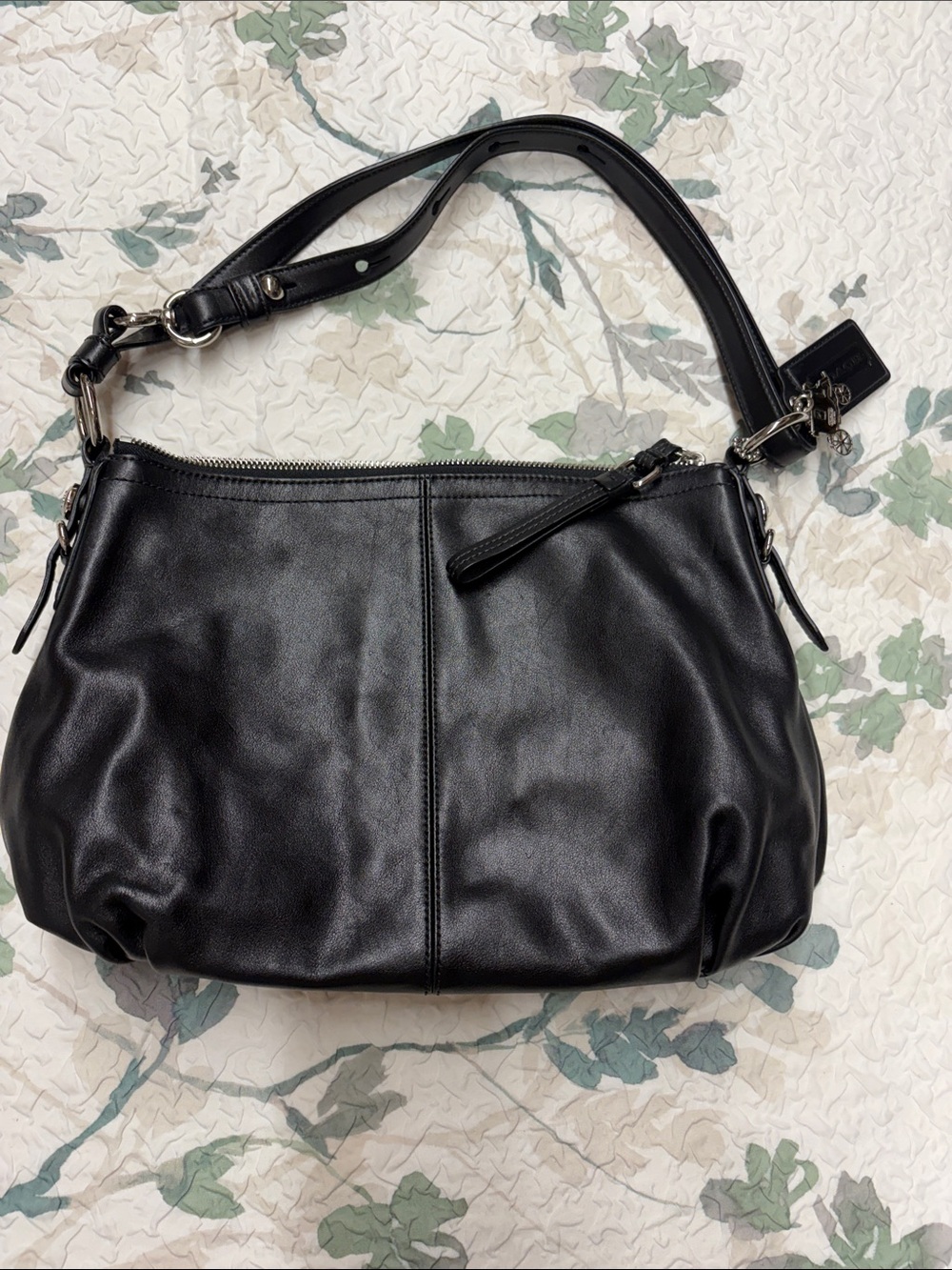 Coach Black Leather Hobo Shoulder Bag MIA Line
